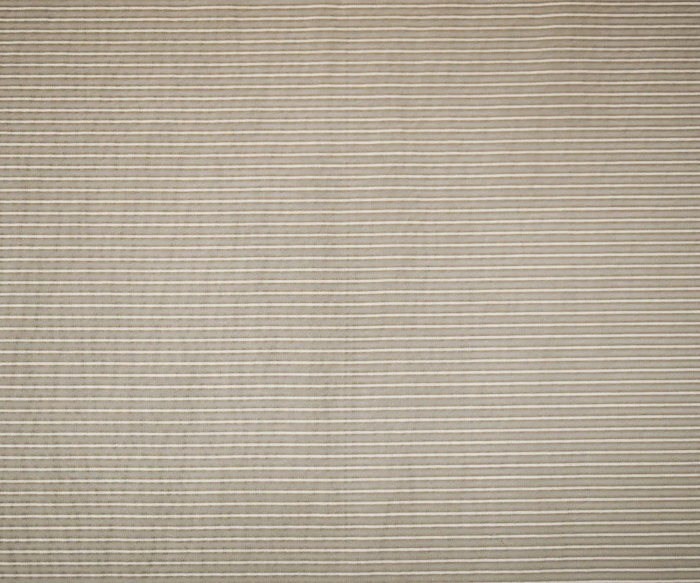 Taupe Beige-White Striped Semi-Sheer Poly Rayon Woven Fabric