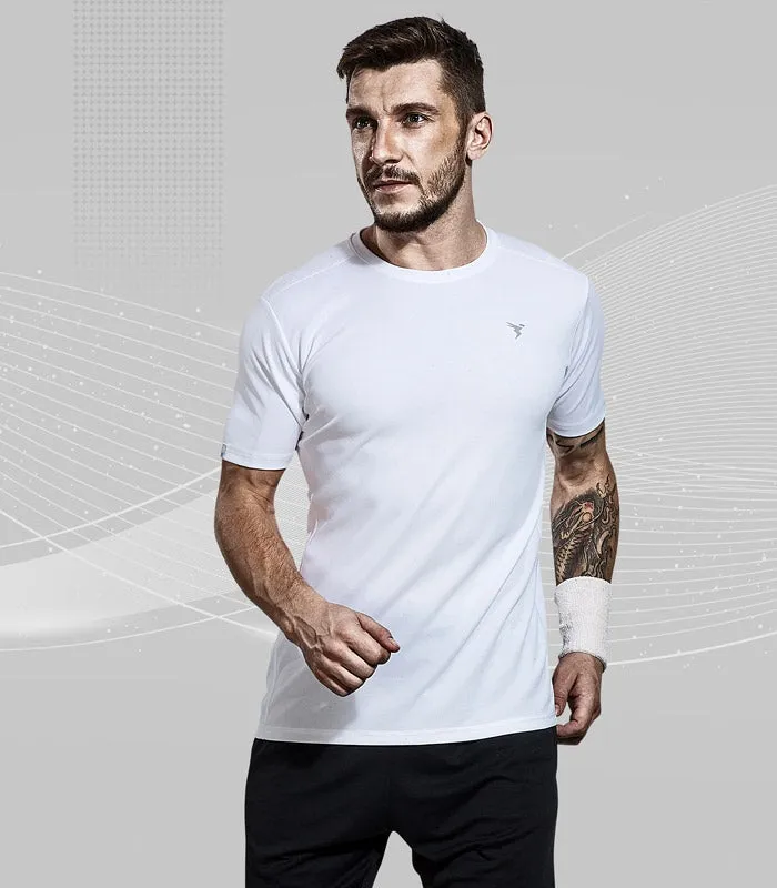 TechnoSport Crew Neck Half Sleeve Dry Fit T Shirt for Men OR-10 (White)