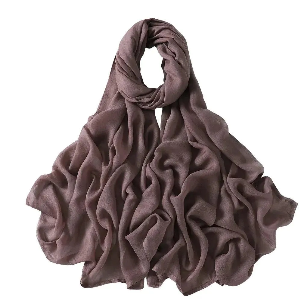 Thin Solid Color Rayon Hijab  Shawl for Muslim Women