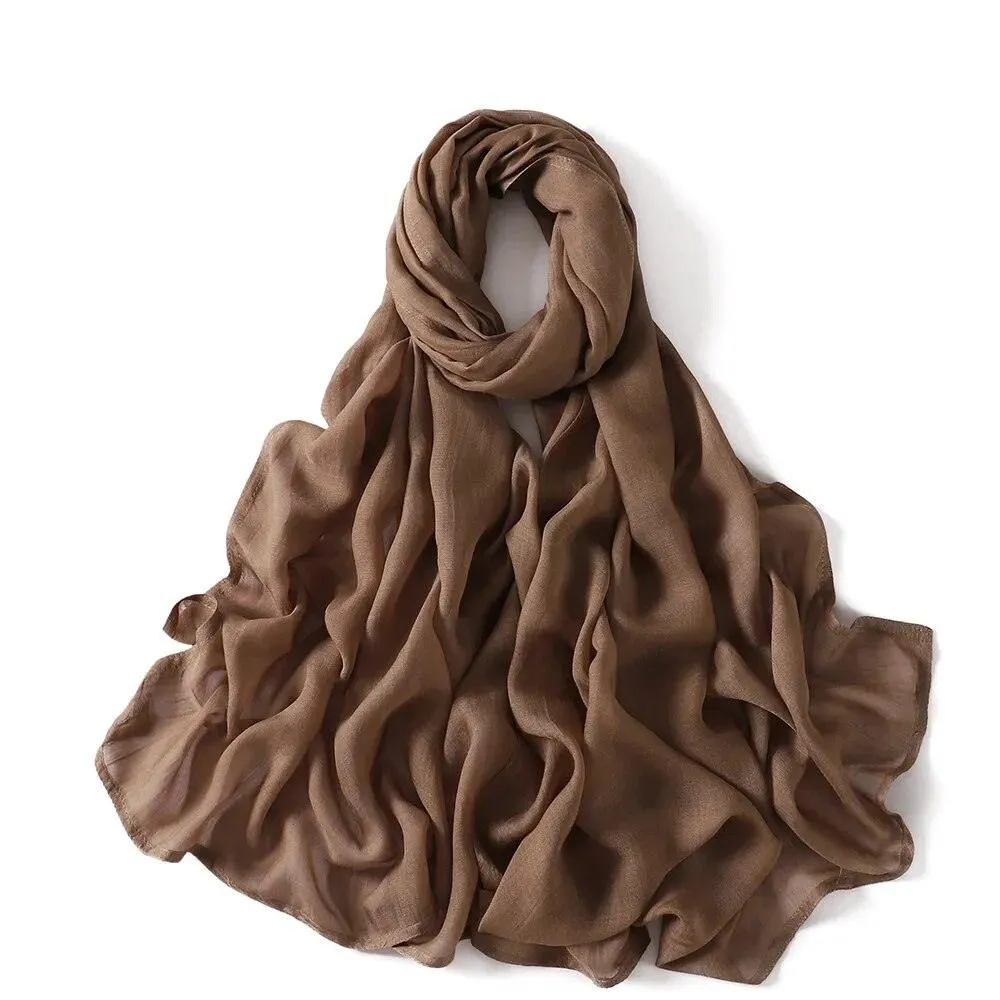 Thin Solid Color Rayon Hijab  Shawl for Muslim Women