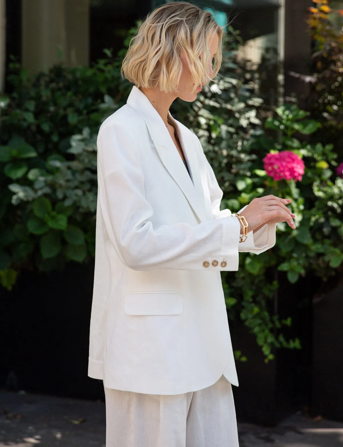 White Linen Blazer