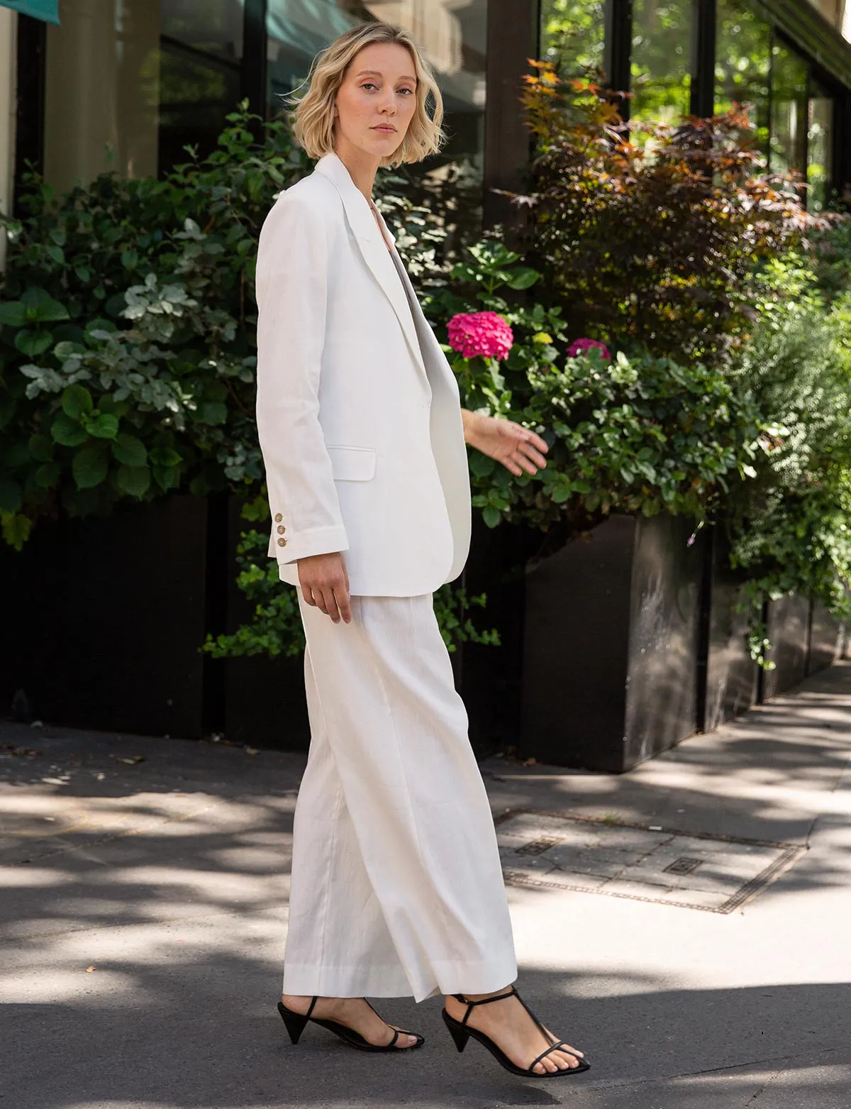 White Linen Blazer