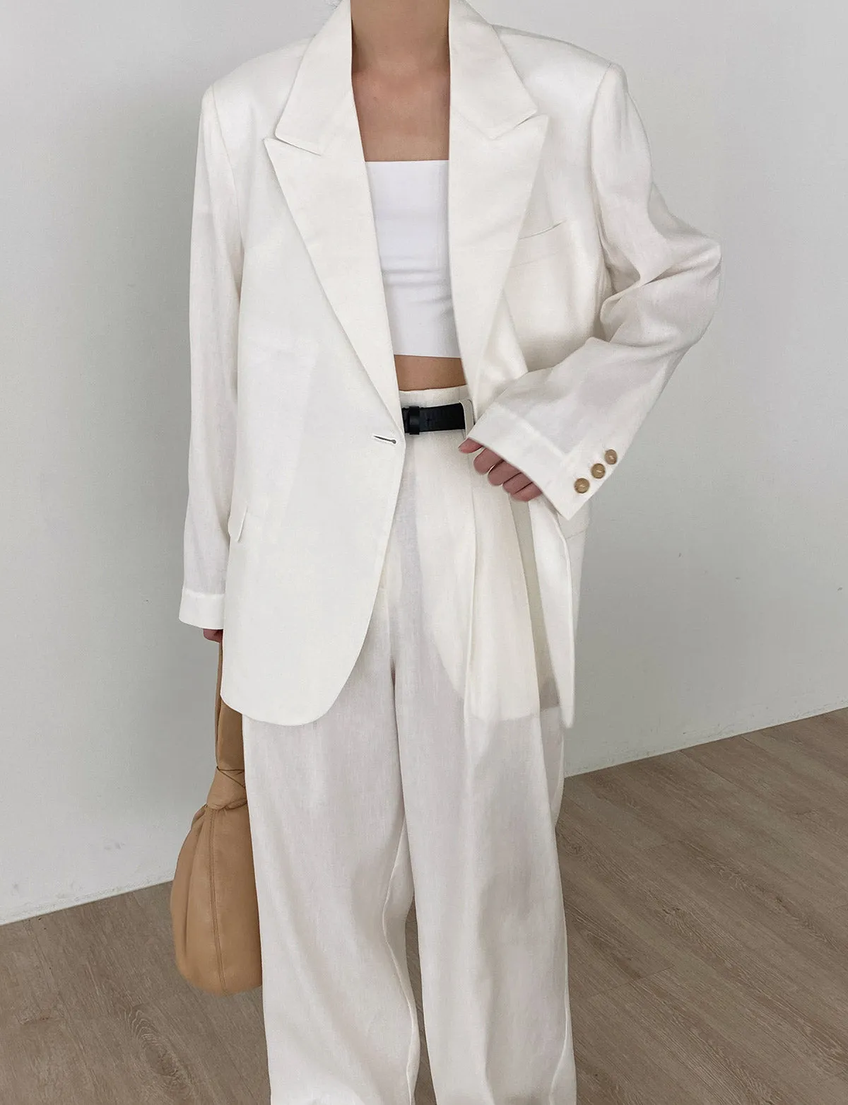 White Linen Blazer