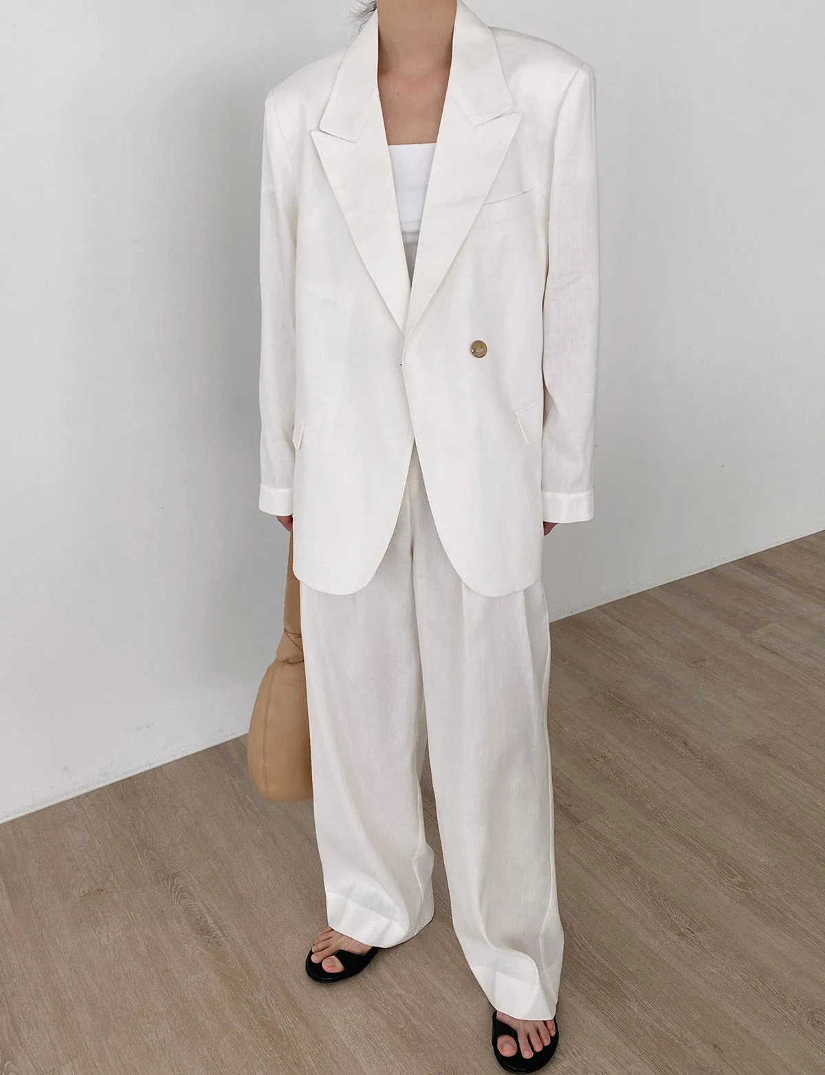 White Linen Blazer